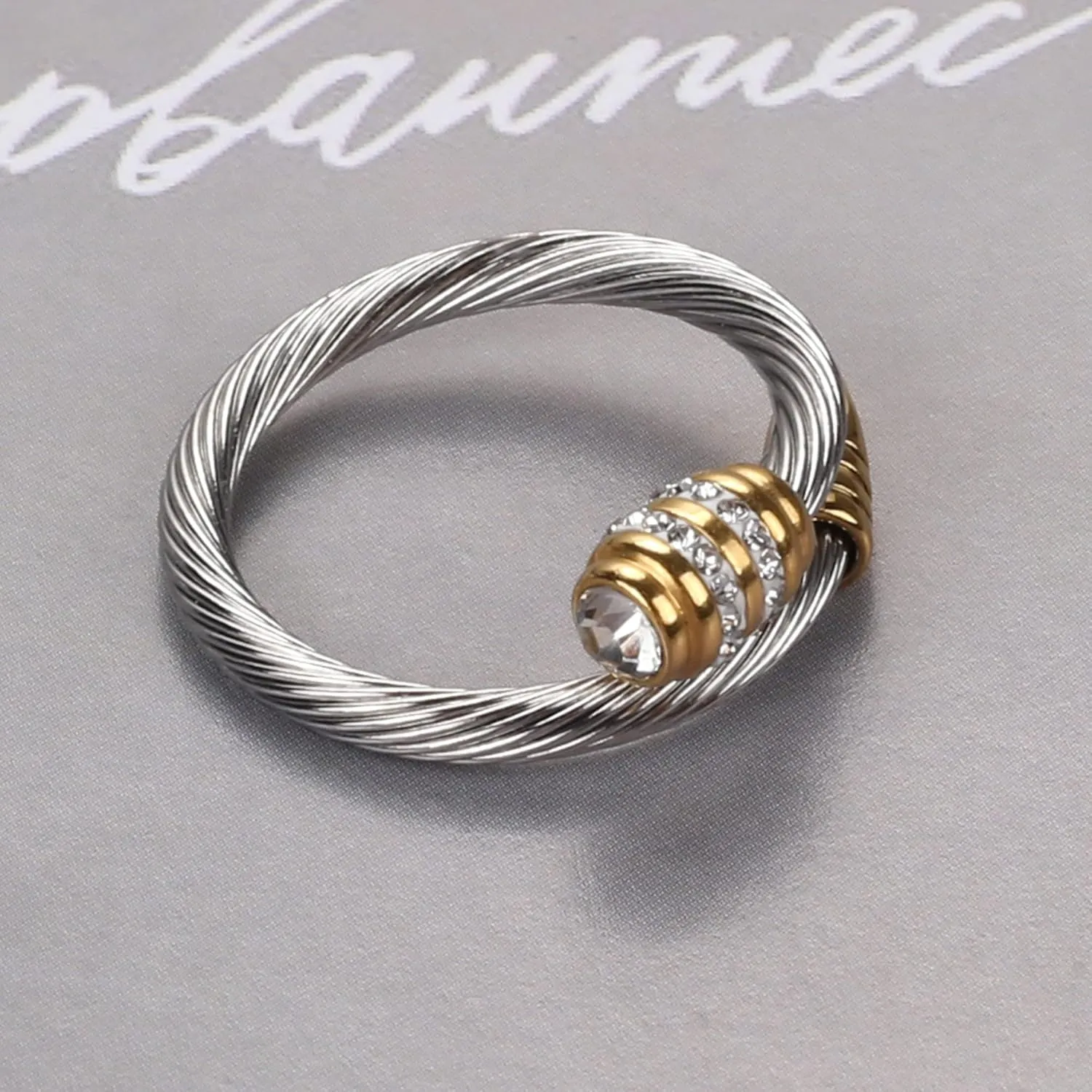 Ring for Women Adjustable Cable Nail Rings Open Stackable Cubic Zirconia Vintage Designer Fashion Jewelry Girlfriend Wife Mom Gift