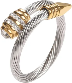 Ring for Women Adjustable Cable Nail Rings Open Stackable Cubic Zirconia Vintage Designer Fashion Jewelry Girlfriend Wife Mom Gift