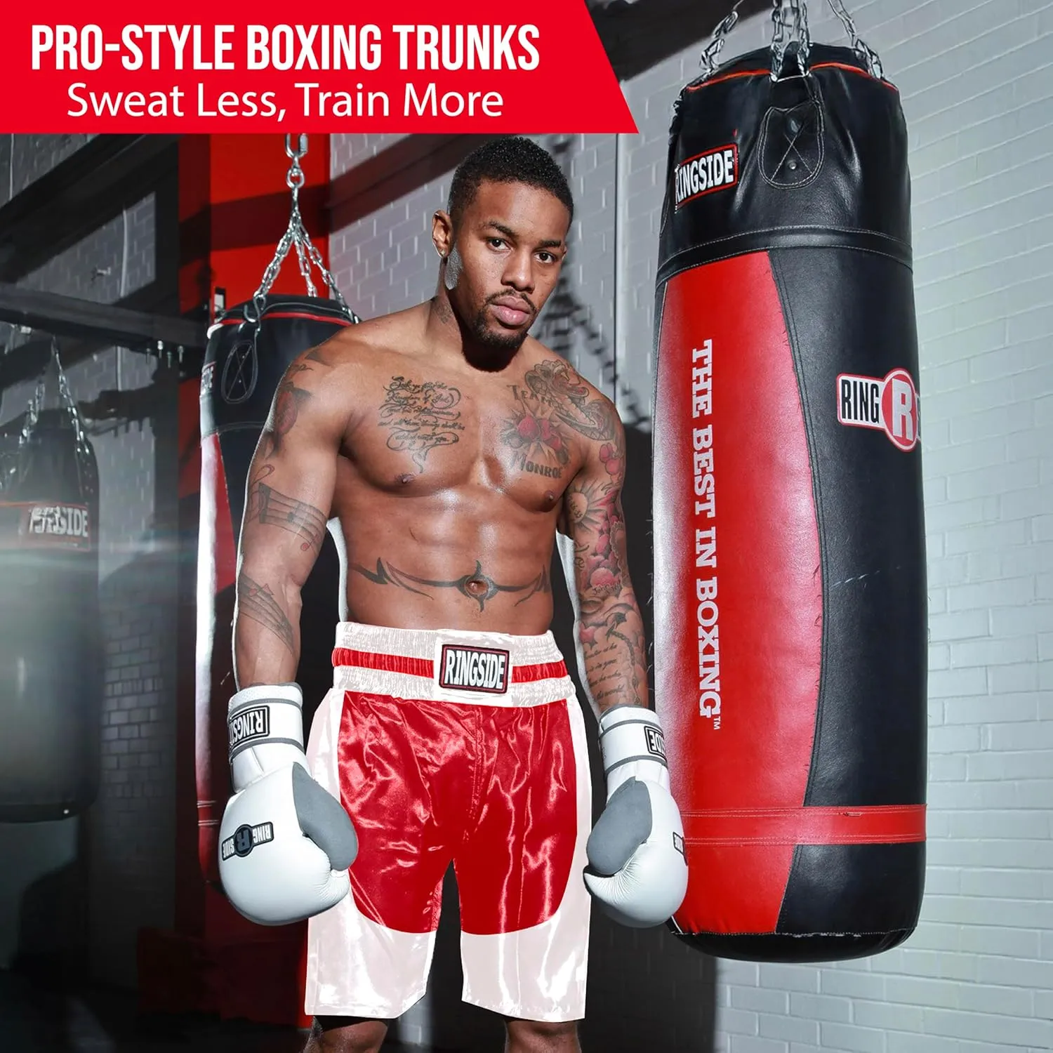 Ringside Pro-Style Boxing Trunks, Satin Shorts for Men and Women, Ideal for Boxing, MMA, Muay Thai