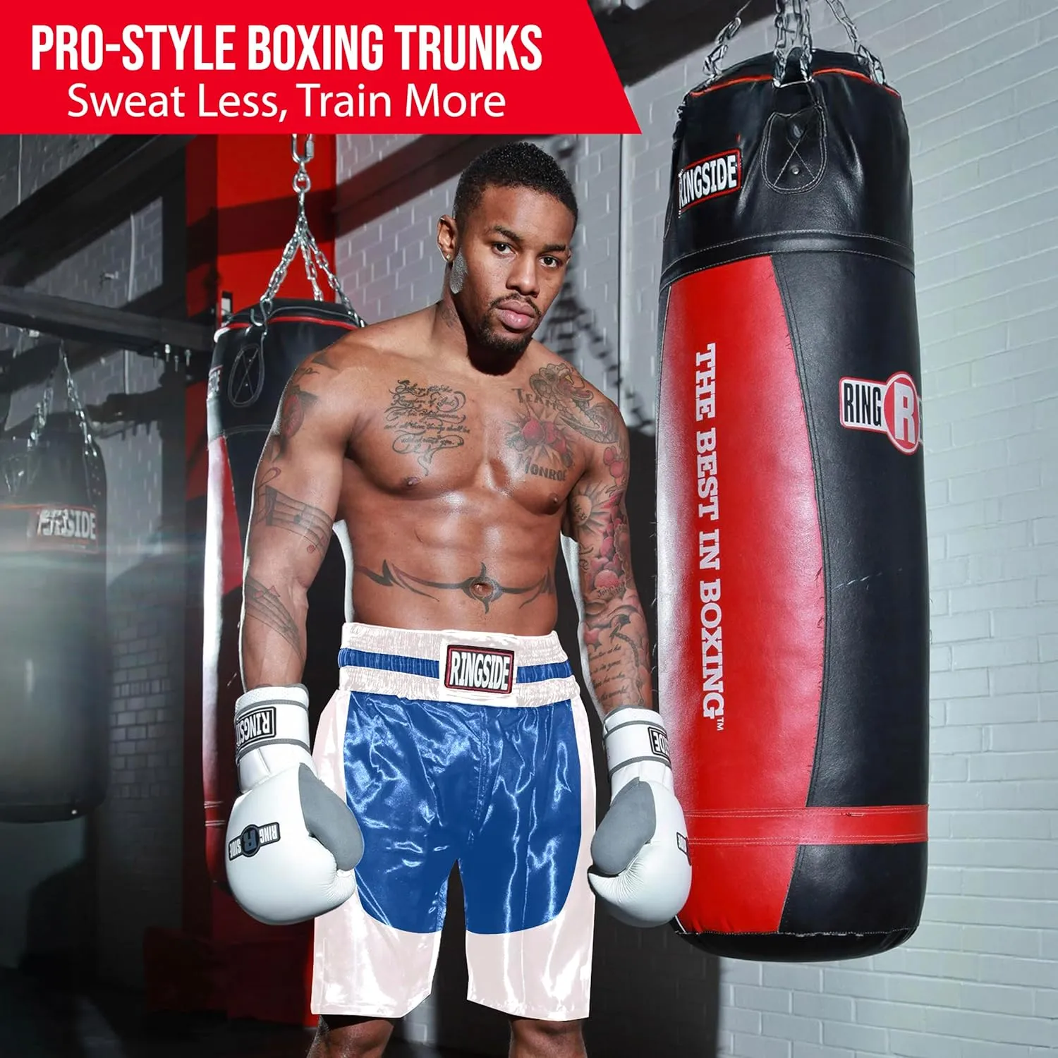 Ringside Pro-Style Boxing Trunks, Satin Shorts for Men and Women, Ideal for Boxing, MMA, Muay Thai