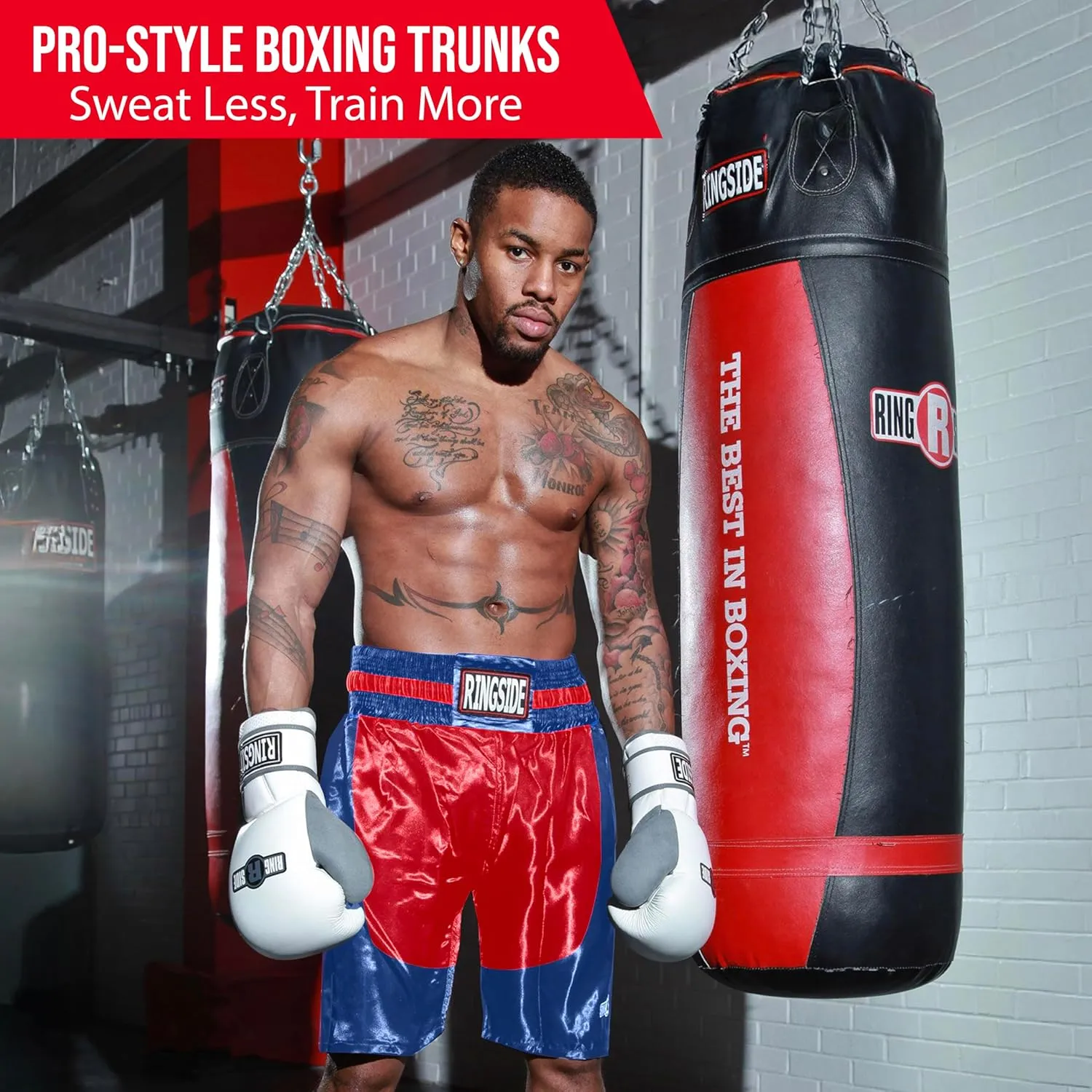Ringside Pro-Style Boxing Trunks, Satin Shorts for Men and Women, Ideal for Boxing, MMA, Muay Thai