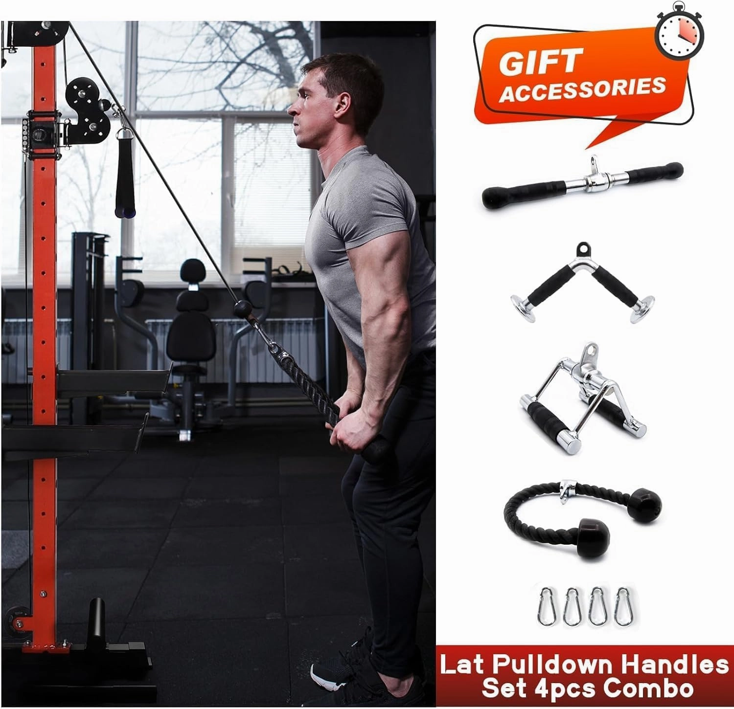 RitFit Power Cage with Optional LAT PullDown/Cable Crossover, 1000LB Squat Rack for Home & Garage Gym, with Weight Storage Rack and More Training Attachments, ASTM-Certified