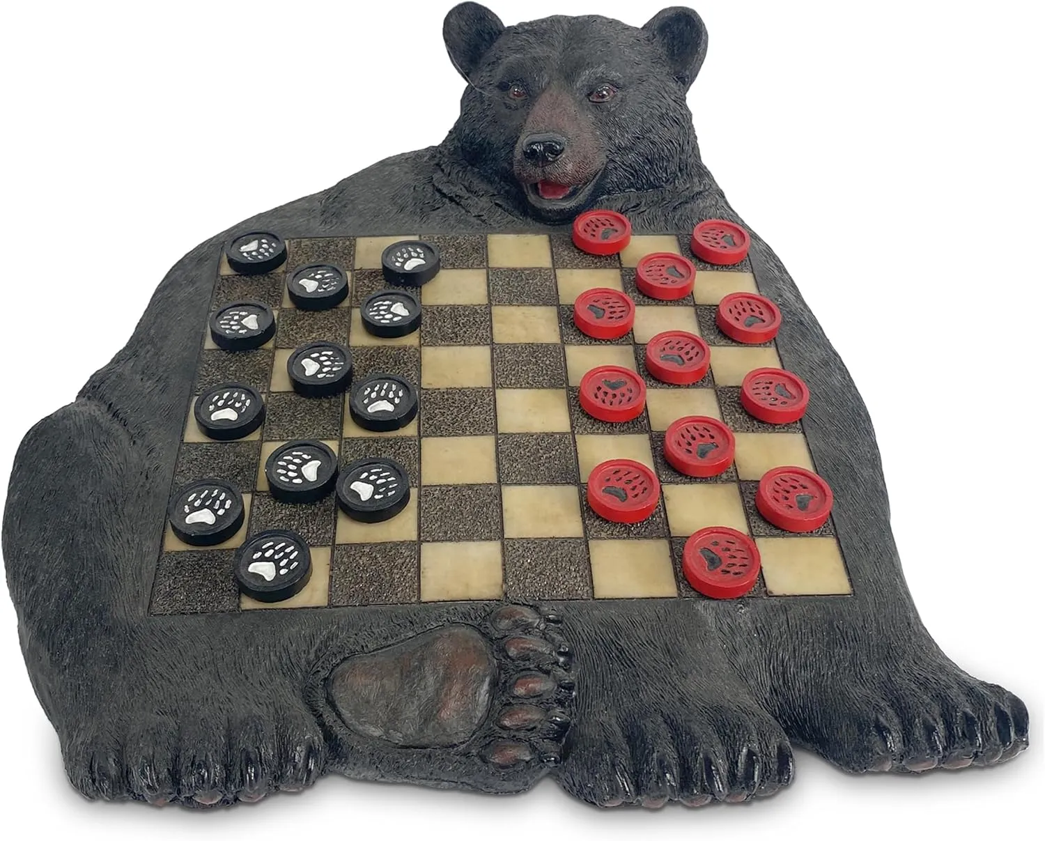 Rivers Edge Products Rivers Edge Products Checkerboard Set with 28 Checkers - Decorative, Rustic Checker Board for Fun Game Night, Cabin, Lodge - Hunting-Inspired Tabletop Home Decor or Gift - Bear