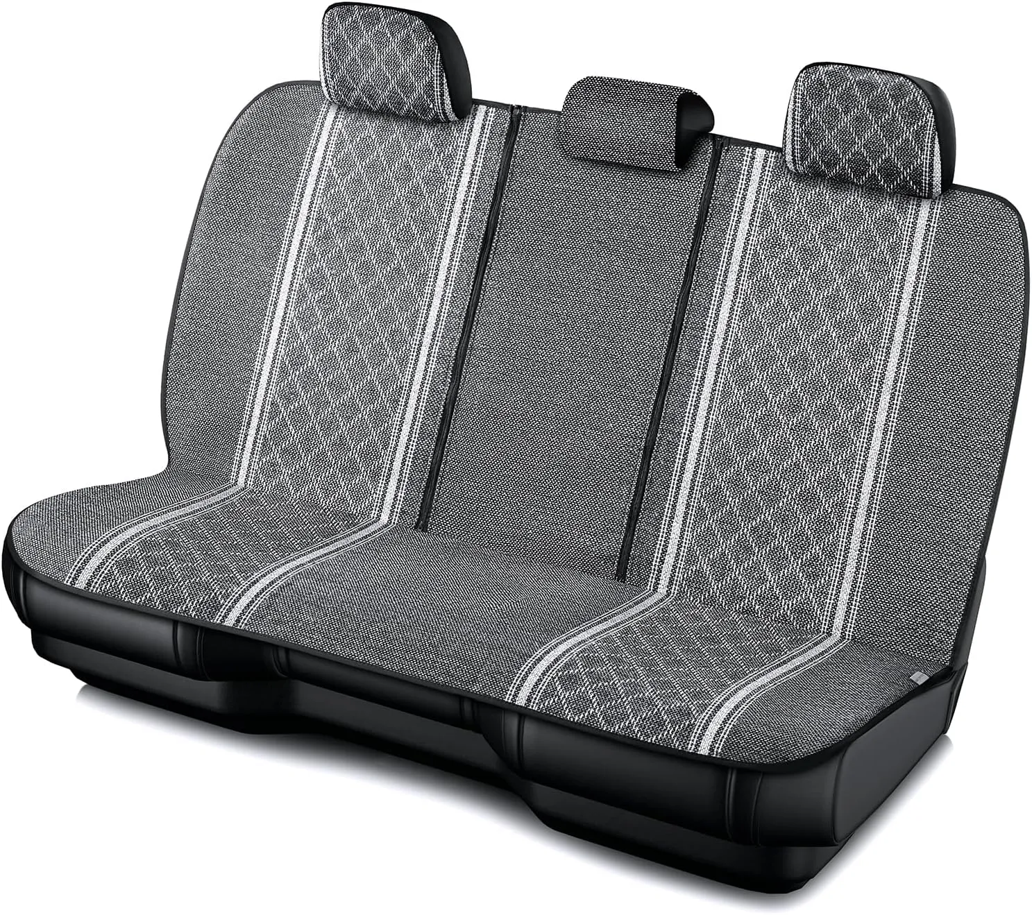 Road Comforts Baja Bench Seat Covers Grey Diamond Rear Blanket Seat Covers - Jacquard Fabric, Airbag Compatible, Universal Fits Car, Truck, SUV, and Vans