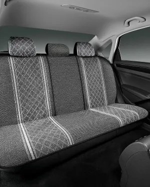 Road Comforts Baja Bench Seat Covers Grey Diamond Rear Blanket Seat Covers - Jacquard Fabric, Airbag Compatible, Universal Fits Car, Truck, SUV, and Vans