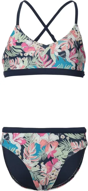 Roxy Girls' Two-Piece Bikini Swimsuit Set, UPF 50  Sun Protection, Quick-Dry Bathing Suit