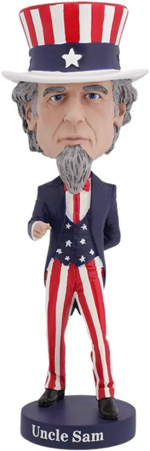 Royal Bobbles Uncle Sam Bobblehead, Premium Polyresin Lifelike Figure, Unique Serial Number, Exquisite Detail