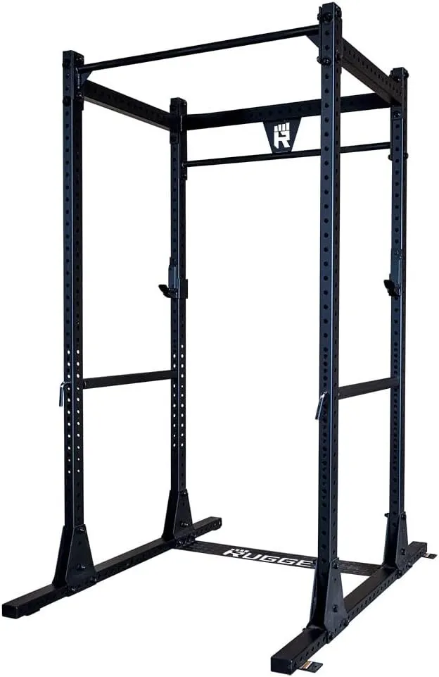 Rugged Strength & Fitness (Y100) Power Cage for Strength Training Home & Commercial Gym, Barbell Squat Rack Power Cage With J Hooks For Bodybuilding, Weightlifting & Daily Workout
