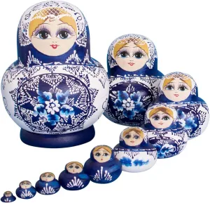 Russian Nesting Dolls for Kids Matryoshka Doll 10pcs Handmade
