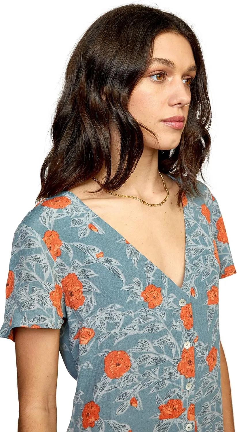 RVCA Women's Avery Woven Short Sleeve Dress