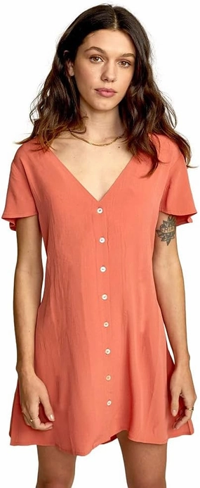 RVCA Women's Avery Woven Short Sleeve Dress