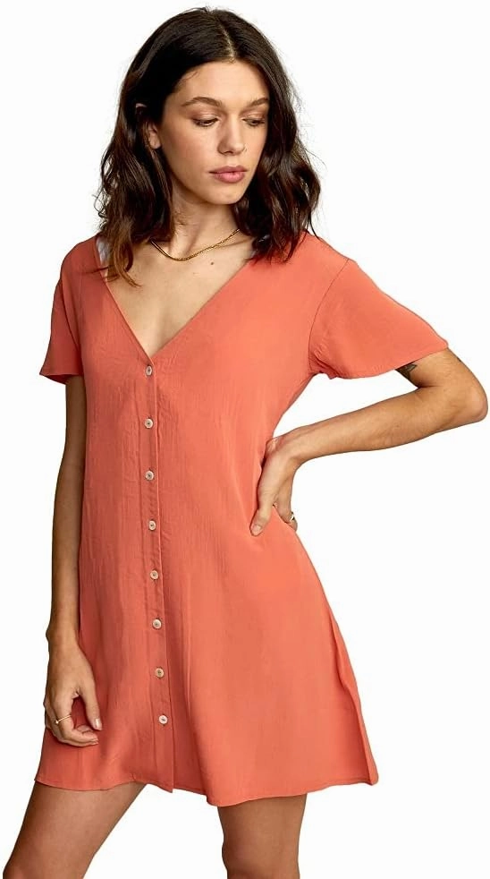 RVCA Women's Avery Woven Short Sleeve Dress