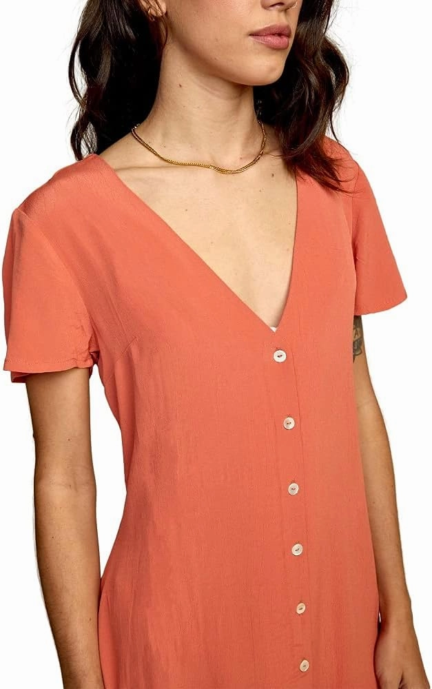 RVCA Women's Avery Woven Short Sleeve Dress