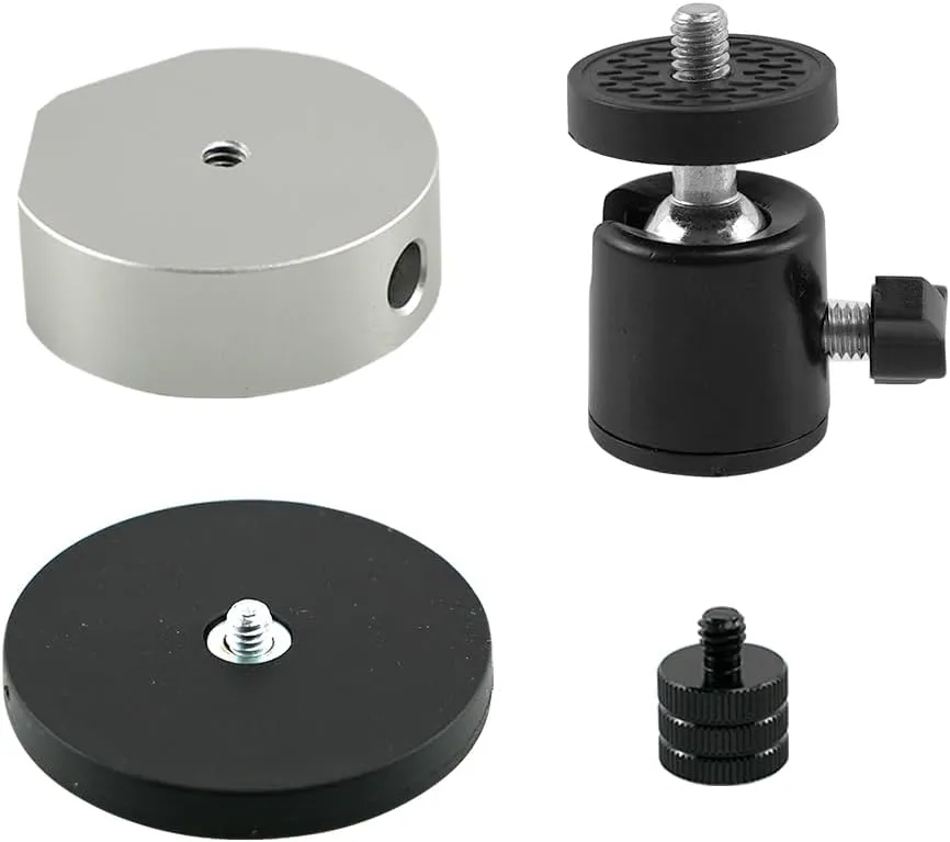 RYANSTAR RACING Starlink Mini Magnetic Mount - Adjustable Angle Car Roof and Dashboard Mount - Aluminum Alloy Tripod Adapter - Temporary Magnetic Fixation - Supports 37lb Weight（Sivler）