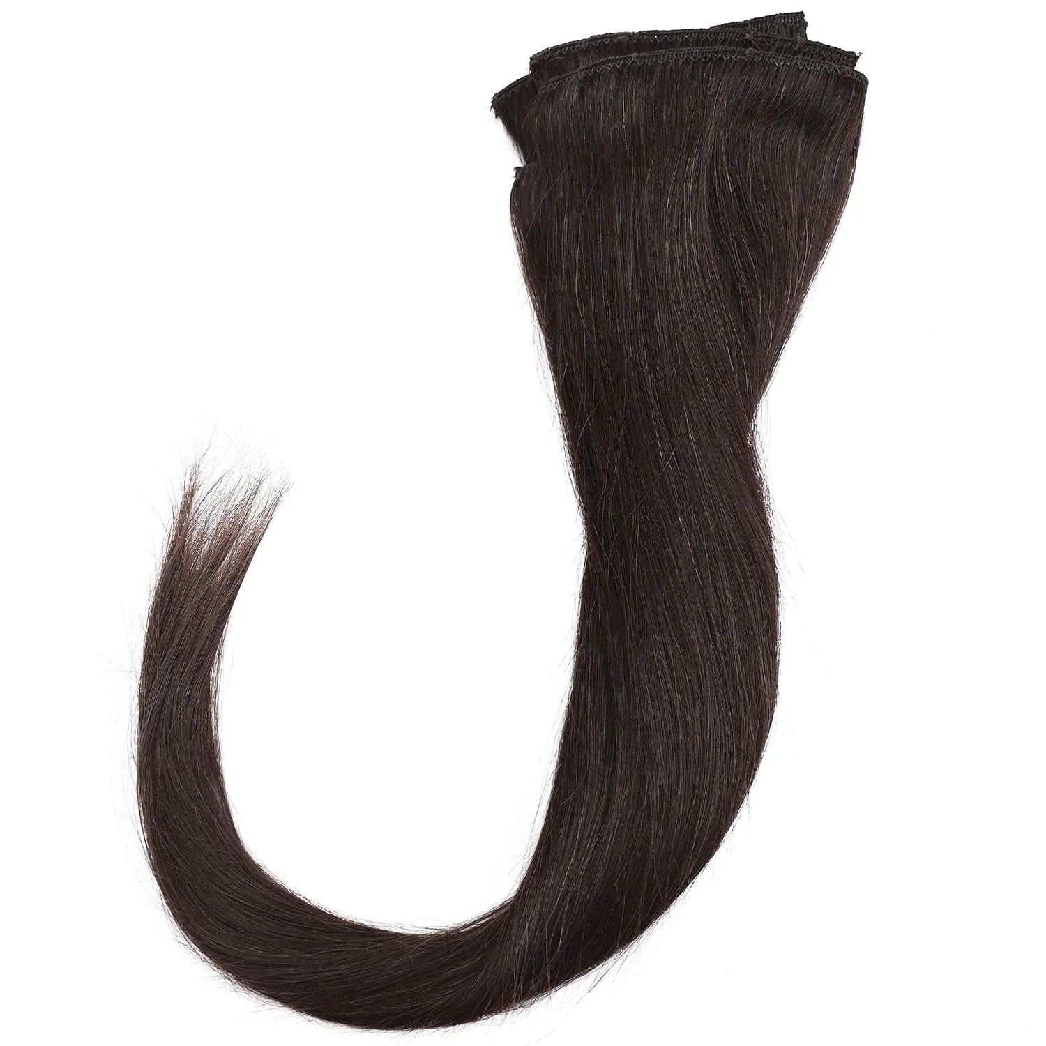 S-noilite Clip in Human Hair Extension 8Inch 18 Clips Short Clip in Hairpieces 45g 8 Pieces Thin Remy Hair For Women With Thin Hair Add Hair Volume Dark Brown