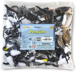Safari Ltd. Penguins Bulk Bag - Set of Miniature Toy Penguins Set - 48 Piece Collection for Boys, Girls & Kids Age 3 