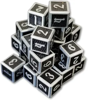 Sage's Portal Unique Metal D6 Dice Set 24 Piece Six Sided Dice for Dungeons and Dragons DND TTRPG Rolepaying Games D6 System Games and TCG Magic The Gathering (Wyrmlings Black Scales)