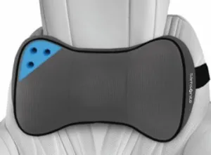 Samsonite Car Neck Pillow – Soft Gel Memory Foam Headrest Cushion for Driving, Ergonomic Design with Adjustable Strap, Breathable & Removable Cover, Provides Neck Pain Relief, Black.