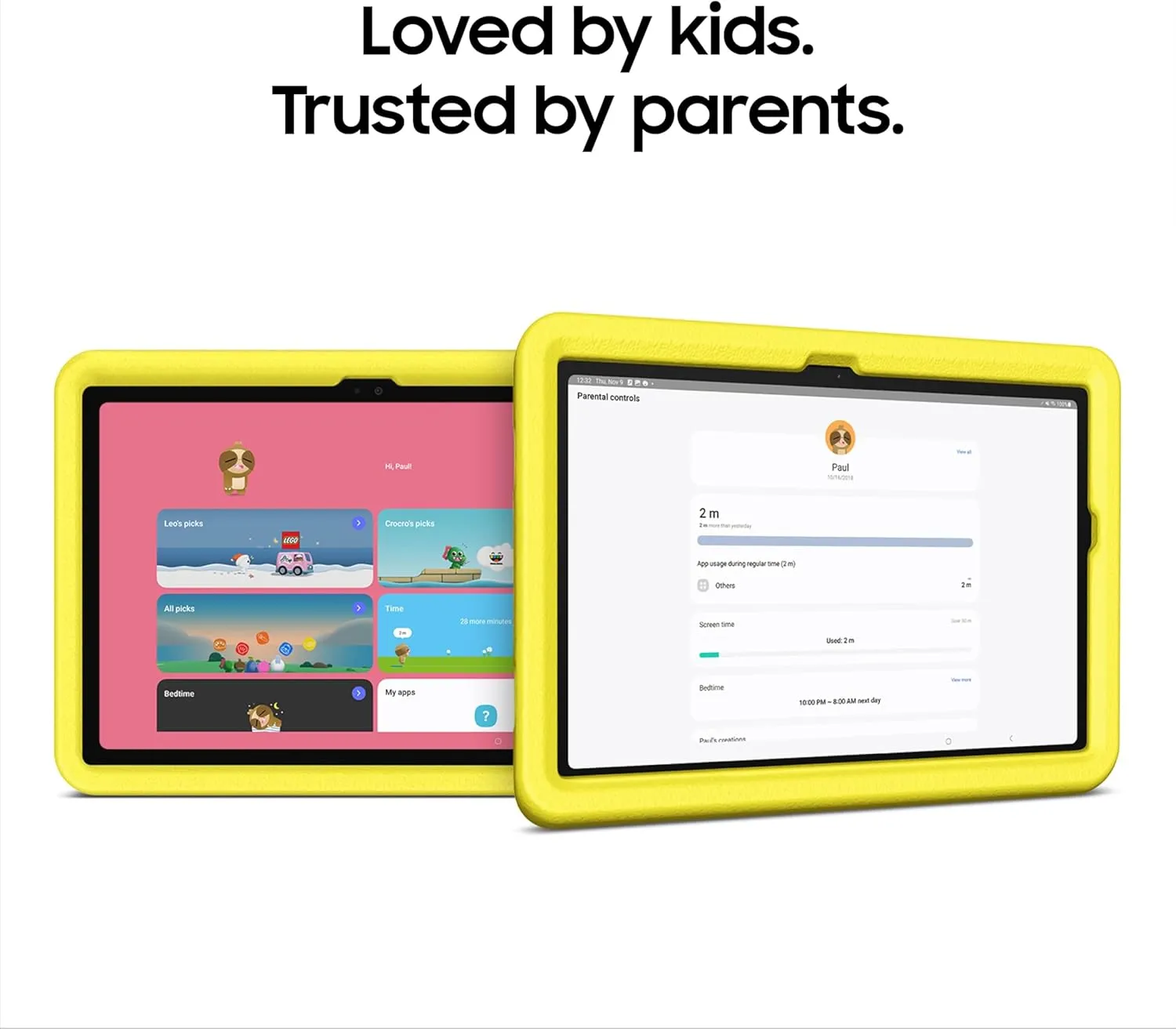 SAMSUNG Galaxy Tab A9  Plus Kids Edition 11” 64GB WiFi Android Tablet, Long Battery Life, Expandable Storage, Thin, Light Design, Durable Puffy Cover, US Version, 2024, Yellow