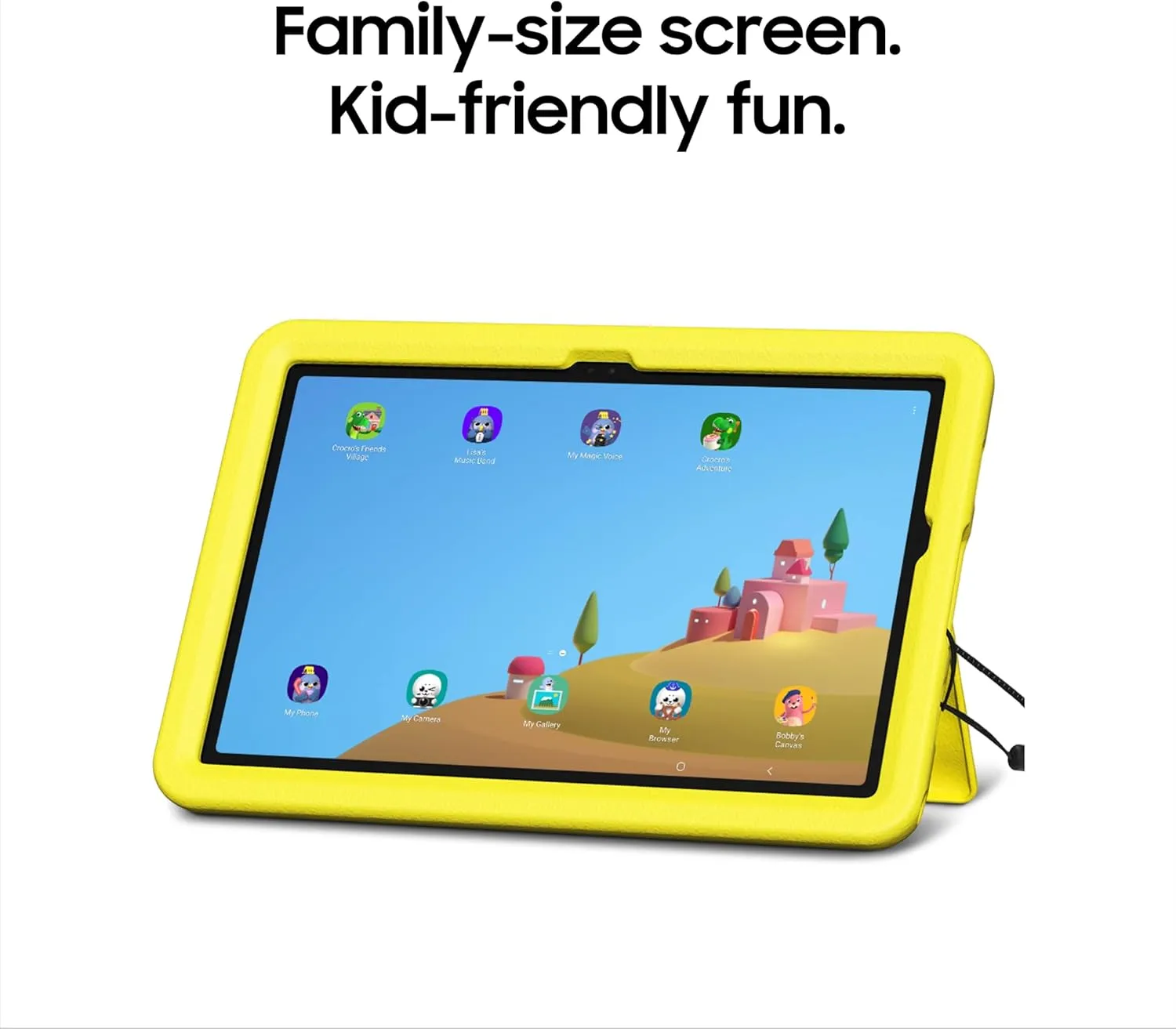 SAMSUNG Galaxy Tab A9  Plus Kids Edition 11” 64GB WiFi Android Tablet, Long Battery Life, Expandable Storage, Thin, Light Design, Durable Puffy Cover, US Version, 2024, Yellow