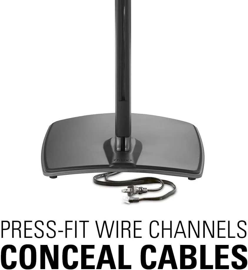 SANUS Adjustable Height Wireless Speaker Stands Designed for SONOS ONE (Black)