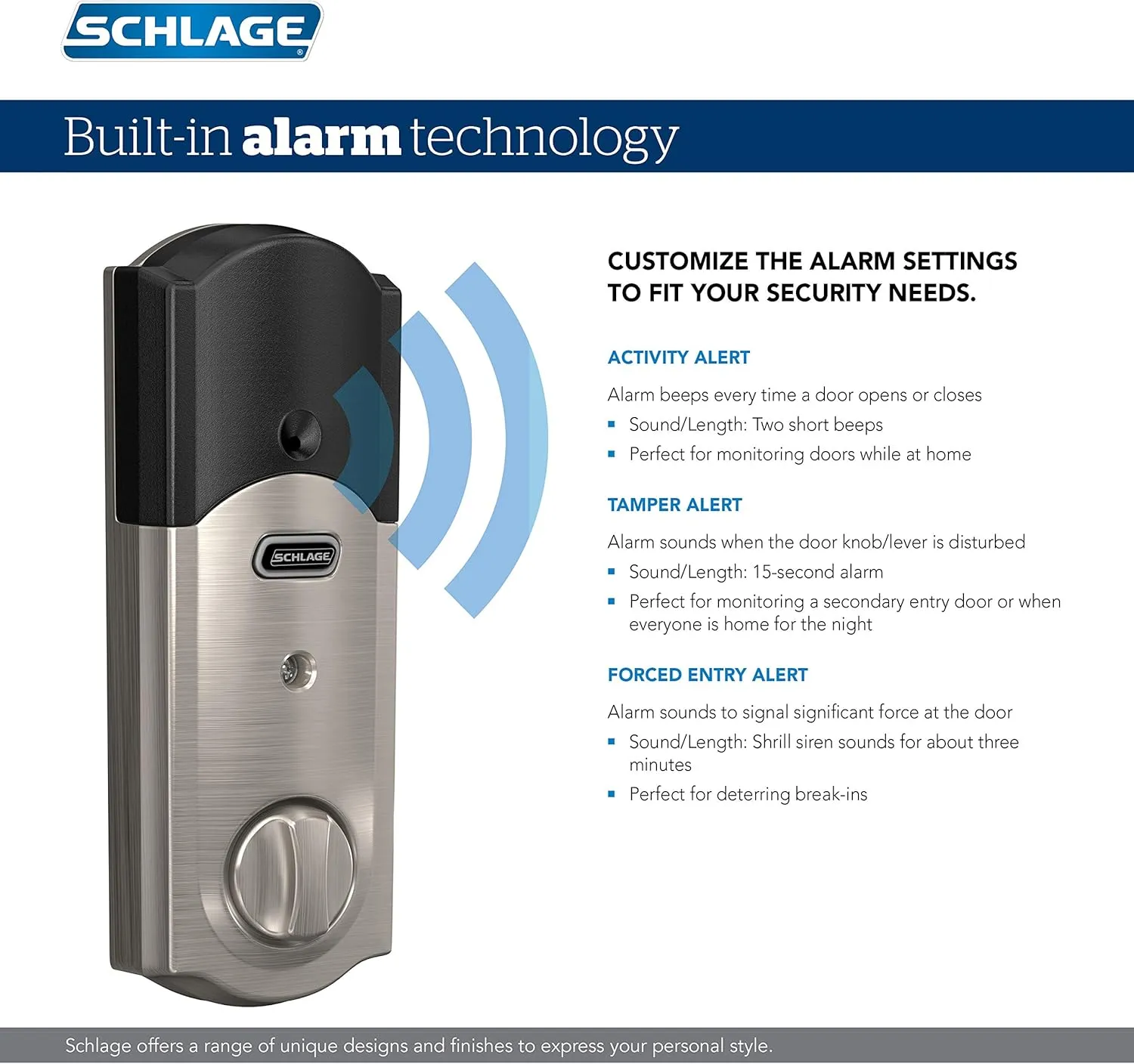 SCHLAGE BE469ZP CAM 716 SCHLAGE Connect Smart Deadbolt With Alarm Inbuilt Camelot Trim In Aged Bronze.