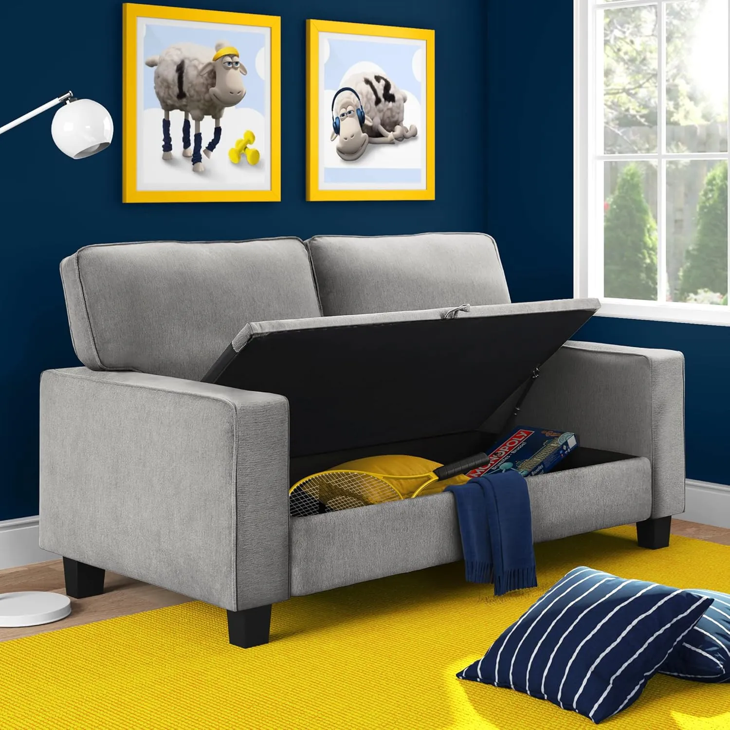 Serta Palisades Storage Loveseat, Gray