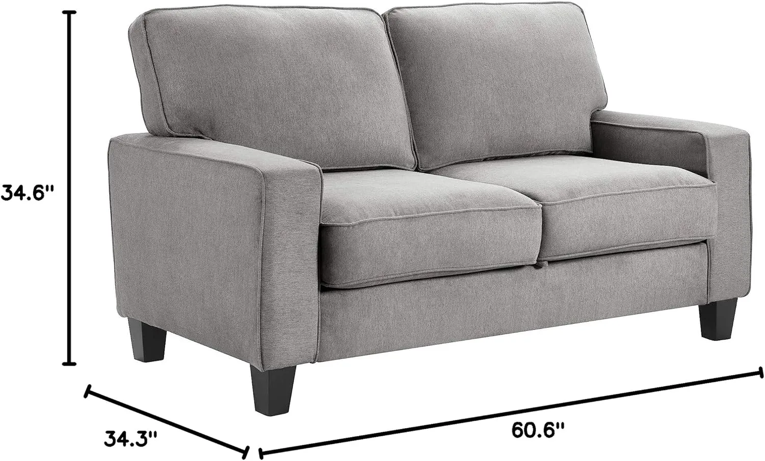 Serta Palisades Storage Loveseat, Gray