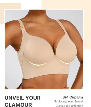 SHAPELLX Bras for Women Push Up Back Smoothing T-Shirt Everyday Underwire Lightly Lined Cups Up to H
