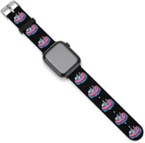 Shark Flamingo Swim Ring Adjustable Watch Band Compatible with IWatch Classic Soft Sports Watch Strap for Men Women