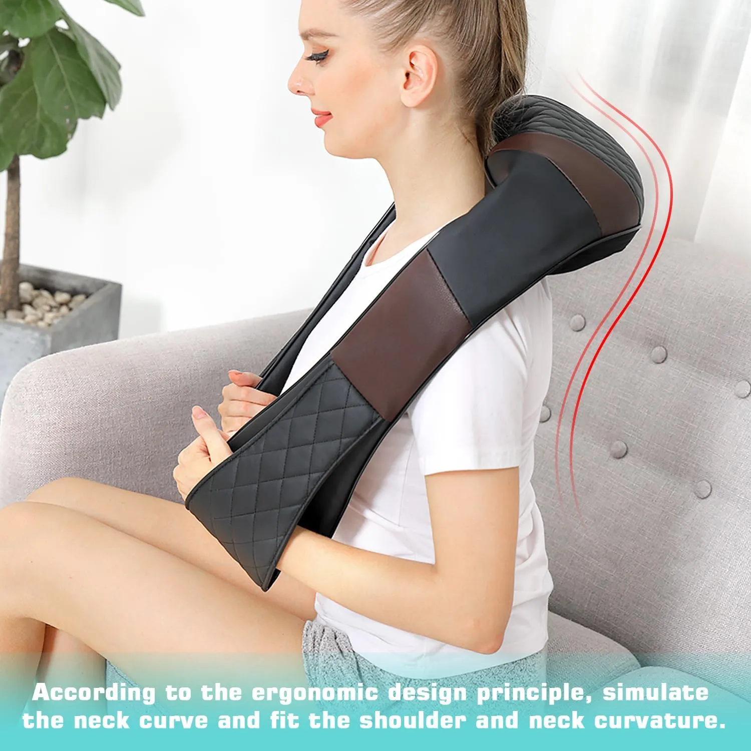Shiatsu Neck and Back Massager with Heat, Electric Deep Tissue 4D Kneading Massage Pillow for Shoulder, Leg, Body Muscle Pain Relief, Home, Office, and Car Use - Best Gifts for Women Men Mom Dad