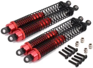 Shock Absorber Damper 130mm Oil Adjustable Alloy Aluminum for RC Car 1/10 Crawler Truck Upgraded Hop-Up Parts HPI HSP Traxxas Losi Axial Tamiya Redcat Himoto Losi(Red)