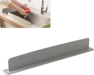 Silicone Splash Guard for Kitchen Sink & Bathroom - 19" Wide Water Baffle with Suction Cups | Faucet & Countertop Protection (Gray)