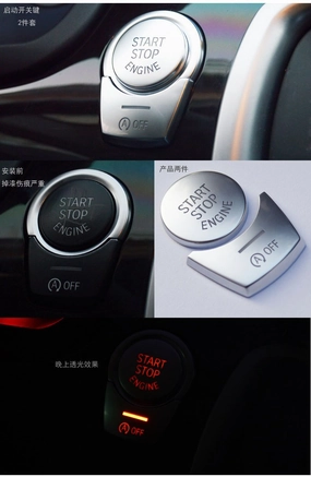 Silver Start Stop Engine Switch Button Cover for BMW 5 6 7 Series F Chassis F10 F18 F07 F12 F01 F02 F25 F26