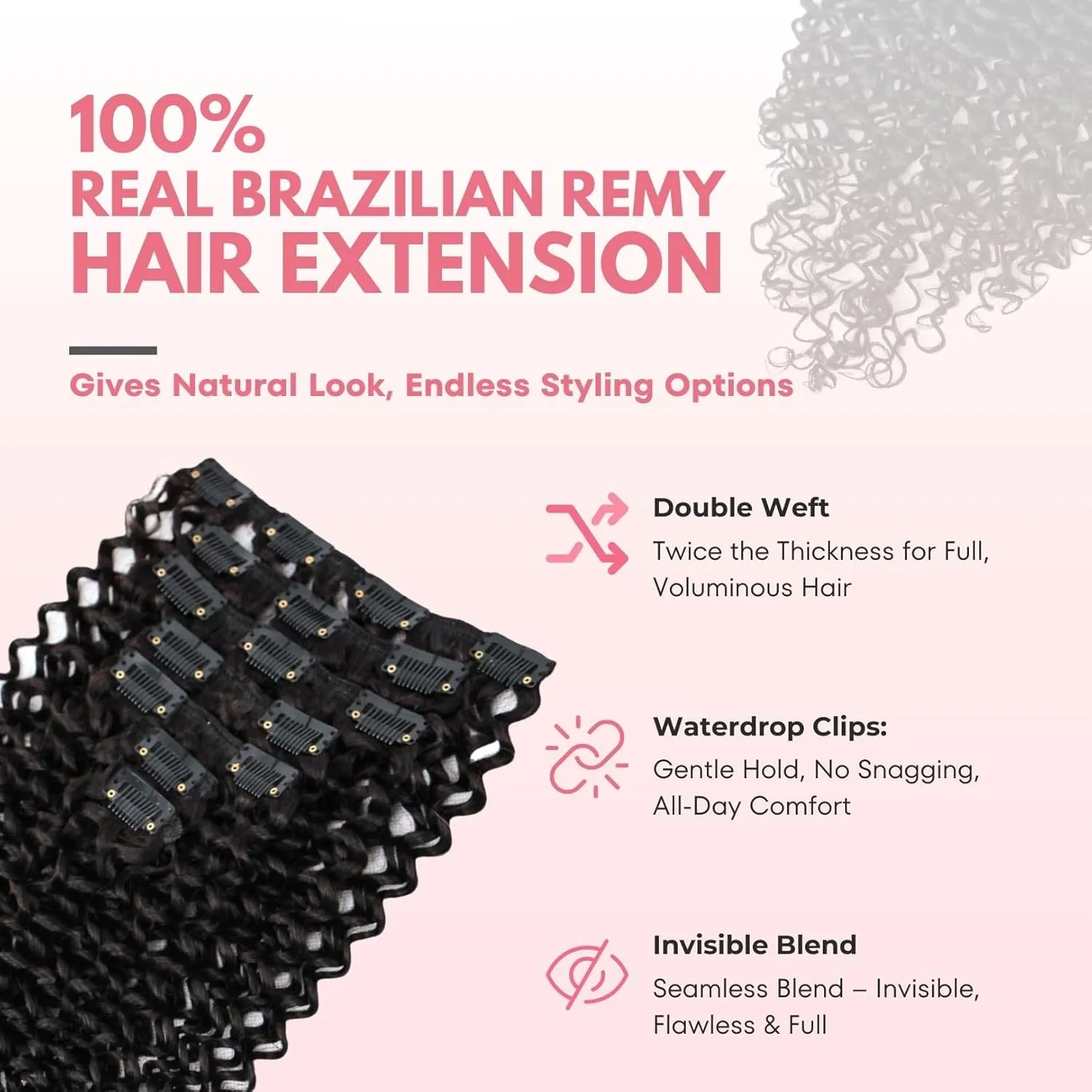 SIYUSI Body Wave Clip In Extensions, Luxurious Thickness, Premium Brazilian Remy Hair Clip Ins, Invisible & Scalp-Friendly, Natural Black Color, 4.23oz, 7Pcs (20 Inch)