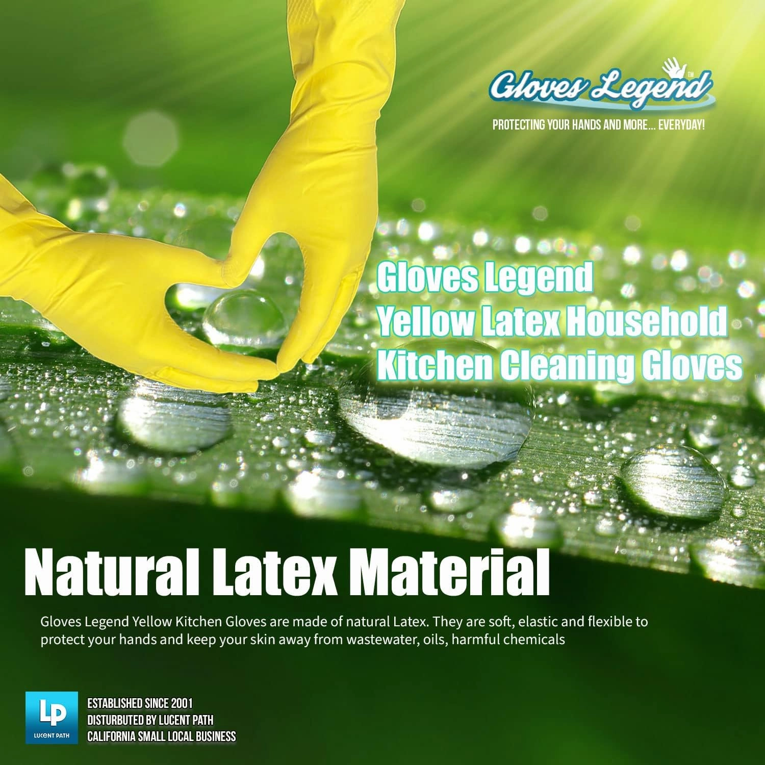 Size Large Yellow Household Kitchen Cleaning Dishwashing Reuseable Gloves