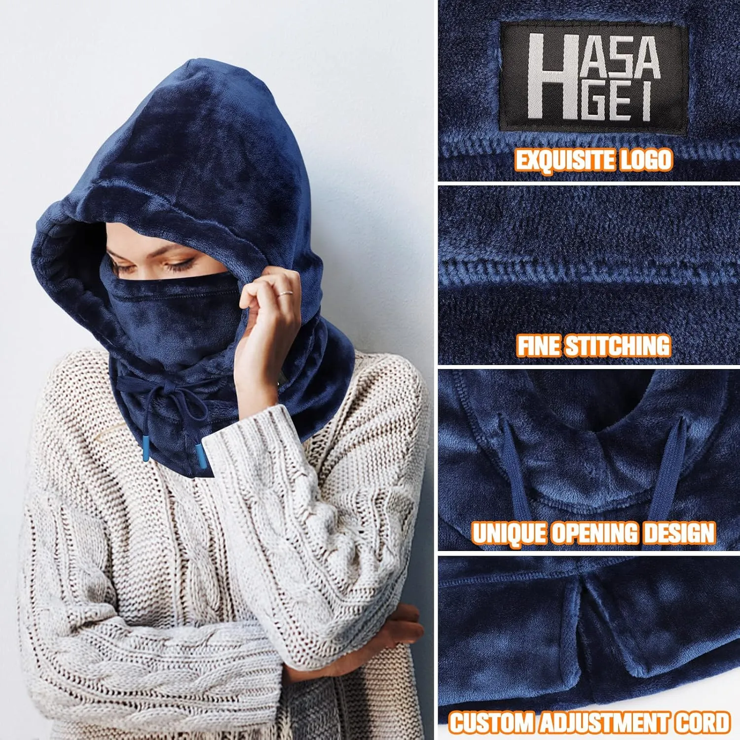 Ski Mask for Women Balaclava Women Men Windproof Thermal Hood Winter Neck Warmer with Plush