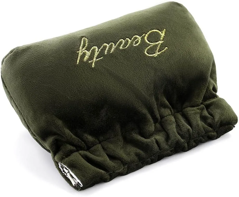 Small Makeup Bag for Purse Travel Cosmetic Bags Soft Velvet Makeup Pouch for Women and Girls (Green)