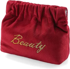 Small Makeup Bag for Purse Travel Cosmetic Bags Soft Velvet Makeup Pouch for Women and Girls (Green)