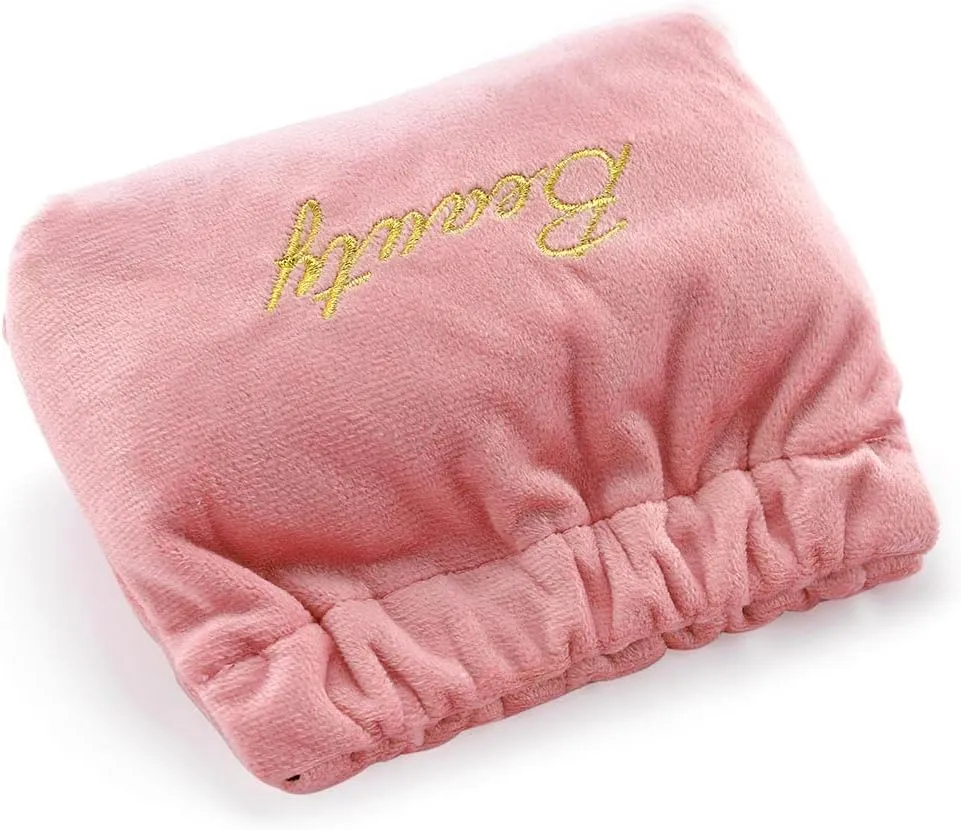 Small Makeup Bag for Purse Travel Cosmetic Bags Soft Velvet Makeup Pouch for Women and Girls (Green)