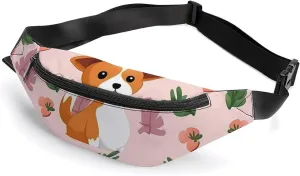Small Size Dog Belt Bag with Adjustable Strap, Lightweight Travel Crossbody Bags, Hands-Free Mini Fanny Packs in Running Gym