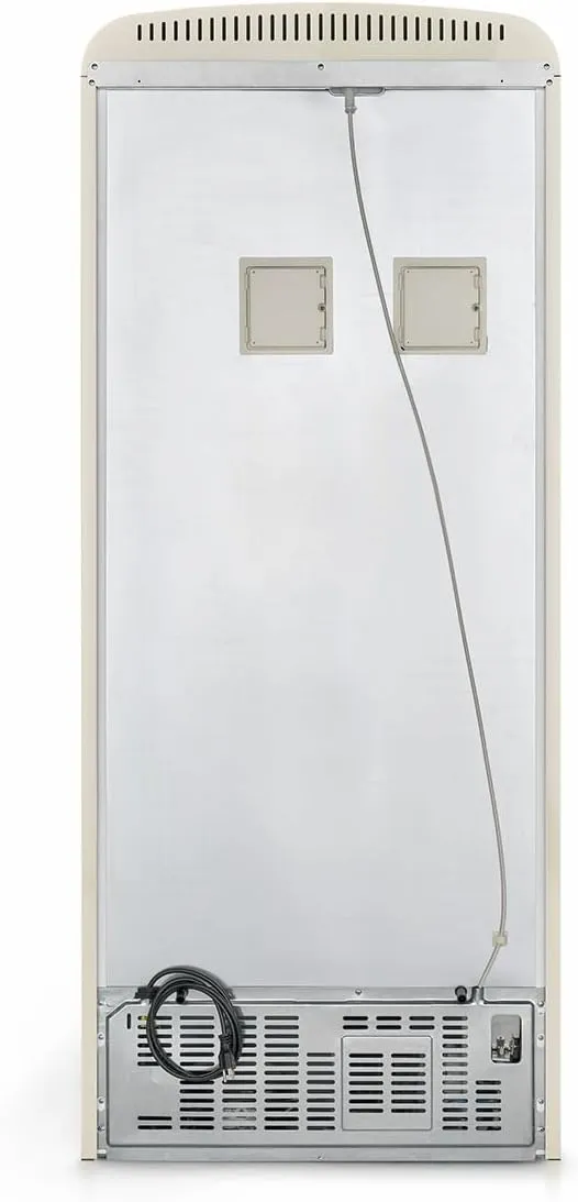 Smeg FAB50 50's Retro Style Aesthetic Top Freezer Refrigerator with Ice Maker 19.28 Cu Total Capacity Multiflow Cooling System Adjustable Glass Shelves Left Hand Hinge Cream Made In Italy