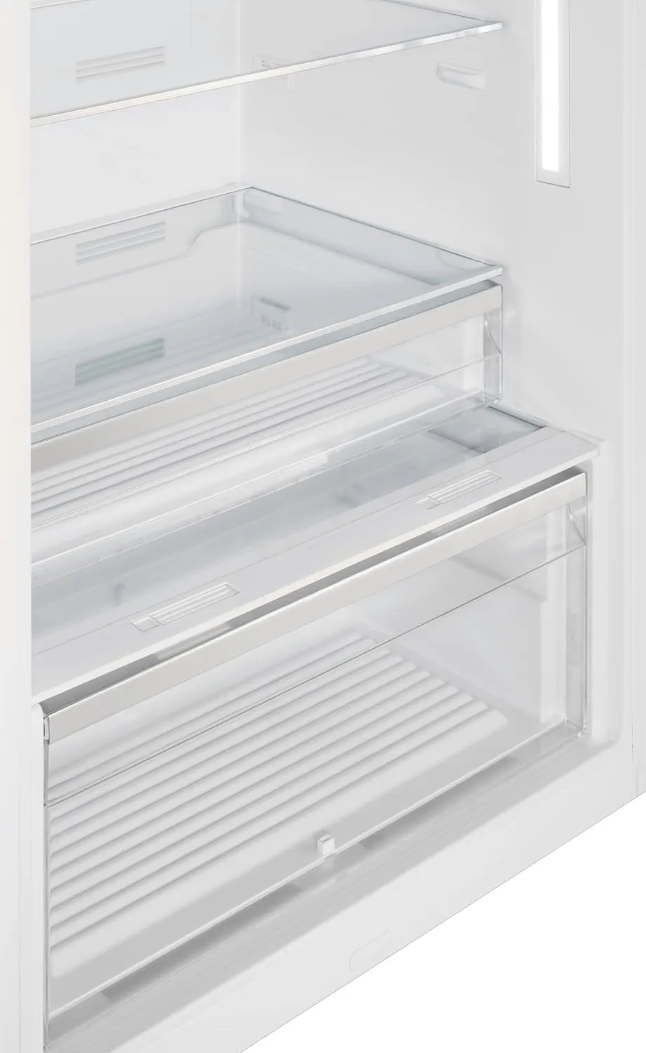 Smeg FAB50 50's Retro Style Aesthetic Top Freezer Refrigerator with Ice Maker 19.28 Cu Total Capacity Multiflow Cooling System Adjustable Glass Shelves Left Hand Hinge Cream Made In Italy