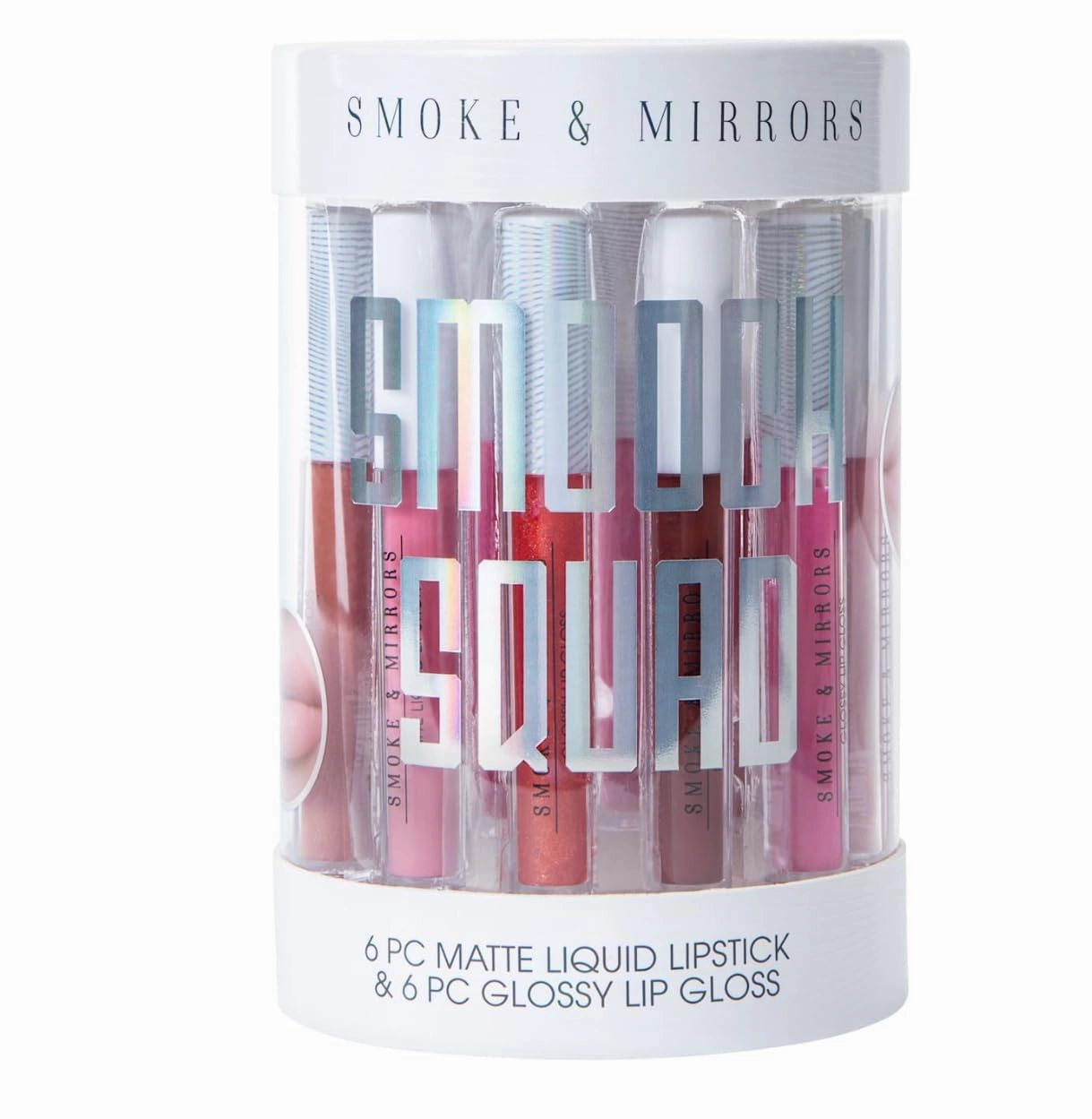Smoke & Mirrors Smooch Squad Matte Liquid Lipstick 6-pcs & Glossy Lip Gloss Set 6-pcs