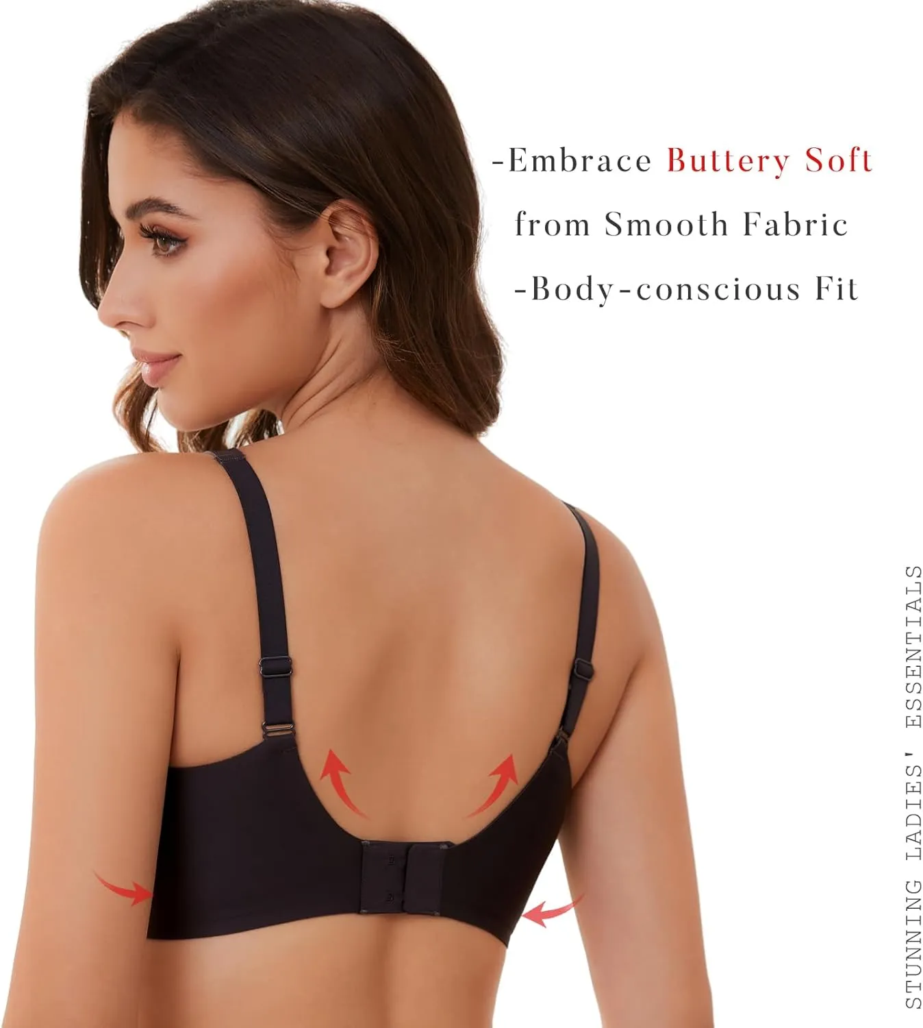 Smooth V Bras for Women No Underwire Seamless Plunge Bralettes T Shirt Sleep Everyday Bra with Bra Extender
