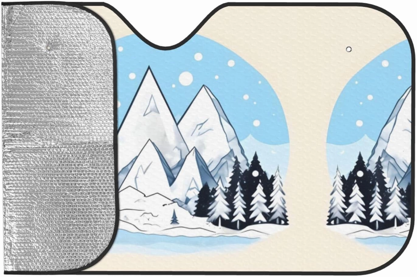 Snow-Capped Mountains Print Car Windshield Sun Shade, Vehicle Front Window Shield Cover Sun Visor Protection
