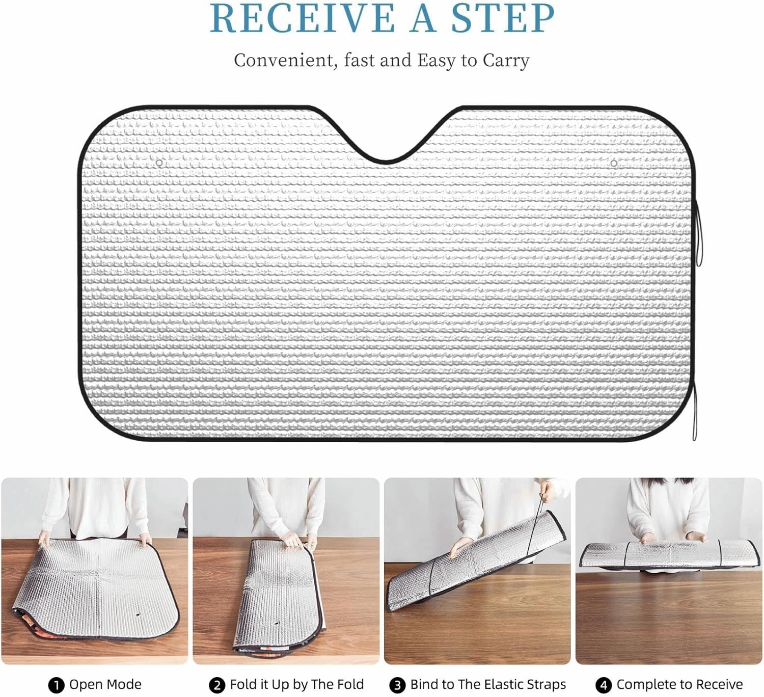 Snow-Capped Mountains Print Car Windshield Sun Shade, Vehicle Front Window Shield Cover Sun Visor Protection