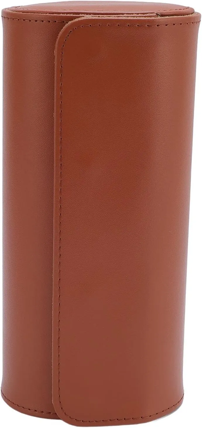 Soft Protection Watch Roll Case, PU Leather Travel Case with Secure Storage for Mens and Womens Mechanical Watch Organizer and Display, Ideal Lovers (Triple Grid)