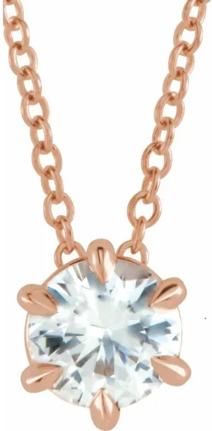 Solitaire Solitaire Charm Pendant Chain Necklace Adjustable