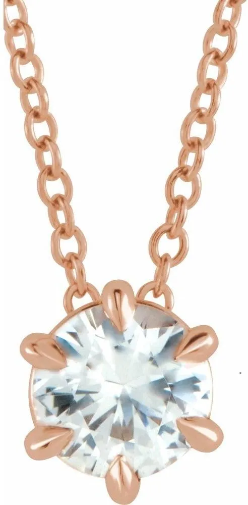 Solitaire Solitaire Charm Pendant Chain Necklace Adjustable